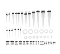 BIUDECO 50Pcs Transparent Luminous Acrylic Cone Ear Stretchers Piercing Plugs Ear Piercing Decor for Banquet Party Daily Wear Stylish Creative Jewelry