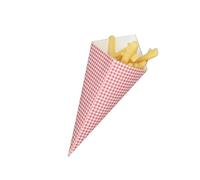 BIUDECO 50pcs Triangle Popcorn Boxes with Lattice Print Oilproof Cone Snack Containers for Party Treats French Fries Candy and Cookies Compression-resistant Paper Cones for Birthdays and
