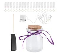 BIUDECO 52pcs Black Capsule Message Pills LED Light, Handmade DIY Love Letter Bottle Ribbon, Romantic Message in a Glass Bottle Gift for Birthday and Anniversary Random Color Random Color