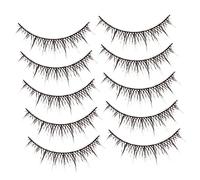 BIUDECO 5pairs Faux Lashes Natural Dense Eyelashes for Beautiful Eye Makeup Lightweight and Soft for Beginners and Professionals for Makeup