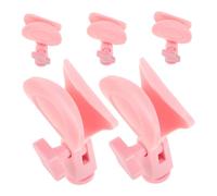 BIUDECO 5pcs Adjustable Microphone Spring Clip Pink Plastic Mic Holder Clamp with Knob for Mic Stands Flexible Positioning and Angle for Recording Streaming Podcasting