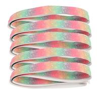 BIUDECO 5pcs Anti-Slip Tennis Racket Grip Tape Set, PU Sweat-Absorbing Badminton Grip Wraps, 1.5m Rainbow Color Change Overgrip Tape for Sports Equipment