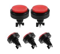 BIUDECO 5pcs Arcade Cabinet Replacement Button with Microswitch Large round Flat Surface Push Button Switch for Arcade Machine Control Panel Plastic Metal Material Brilliant Illumination