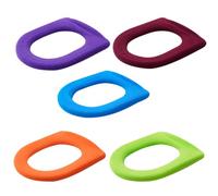 BIUDECO 5Pcs Colorful O-Shaped Toilet Seat Covers Soft Toilet Seat Pads Bathroom Mat Random Color Pack Random Color