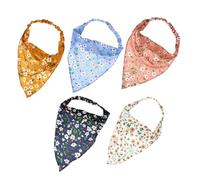 BIUDECO 5Pcs Elastic Floral Printed Hair Scarves for Women Breathable Comfortable Triangle Headbands Stretchy Fabric Hair Wraps Suitable for Daily Wear and Various Outfits