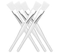 BIUDECO 5pcs Facial Mask Brushes Soft Flat Bristles Skin Care Tool for Even Application of Mud Clay Masks with Comfortable Grip for DIY Beauty