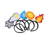 BIUDECO 5pcs Funny Soft Felt Headbands Creative Flame Water Drop Sun Cloud Snowflake Party Hair Accessories for Birthday Holiday Decorations