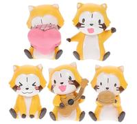 BIUDECO 5pcs Miniature Resin Bear Figures Cake Decoration Ornaments Cute Bear Figurines for Shower Party Micro Landscape Home and Car Interior Adornment