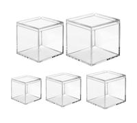 BIUDECO 5Pcs Multipurpose Acrylic Storage Boxes for Sweets Jewelry and Small Items Transparent Candy Containers with Lids to Durable Safe and Attractive Design
