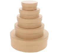 BIUDECO 5Pcs Round Biscuit Packaging Boxes Kraft Paper Candy Containers for Wedding Party Packing DIY Decoration and Mailing Use