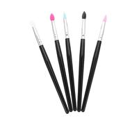 BIUDECO 5pcs Silicone Eyeshadow and Lip Makeup Brush Set Multifunctional Cosmetic Applicators Varied Colored Heads for Precise Eye Makeup and Lipstick Application