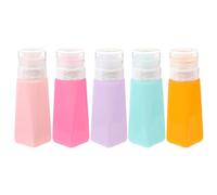 BIUDECO 5pcs Silicone Lotion Bottles Empty Dispensing Storage Bottles for Travel Outdoor Use as Soap Containers Random Color