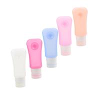 BIUDECO 5pcs Silicone Makeup Bottles with Suction Base Refillable Sub Bottles for Travel Toiletries Lightweight Leakproof Containers for Skin Care Gel Storage Random Color