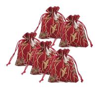 BIUDECO 5Pcs Small Drawstring Jewelry Bags Japanese-style Party Favor Pouches for Makeup Brushes Coins Cosmetics Storage Organizer Elegant Design