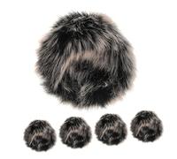 BIUDECO 5pcs Wireless Microphone Windproof Covers, Mini Furry Wind Muffs for Clip-on Lavalier Mics, Noise Reducing Windscreens for Interview and Live Streaming Use