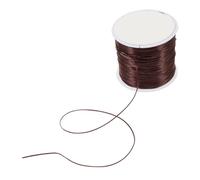 BIUDECO 6mm Brown Elastic Stretch Cord for Hair Extensions, Sturdy Flat Crystal Wire for Seamless Braids and DIY Beaded Hairstyles, Strong Elastic String for Invisible Hair Weaves