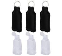 BIUDECO 6pcs 30ML Refillable Hand Bottle Cover Set with Black Protective Perfume Bottle Covers Portable for Travel and Storage