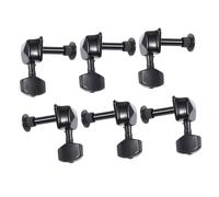 BIUDECO 6pcs Black Semi-closed Tuning Pegs for Guitar and Bass Vintage Style Machine Guitar Accessories for Electric Easy to Install