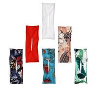 BIUDECO 6pcs Bohemian Style Elastic Hairbands for Women, Headbands Set Including Red, Green, Black, White, Ivory, and Dark Green, Lightweight Running and Sports Hair Accessories