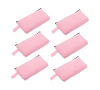 BIUDECO 6pcs Canvas Cosmetic Bag: Canvas Pen Pencil Case Cosmetic Pouch Zipper Makeup Bags Blank Makeup Purse for Women Travel Organize Storage