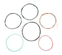 BIUDECO 6pcs Colored Strings Guitar Accessory Metal Acoustic Guitar Strings Set with Durability Pure Sound Colorful Design for Classical Practice and Performance