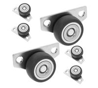 BIUDECO 6pcs Directional Casters Caster Wheels Closet Door Wheels Iron Black