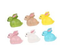 BIUDECO 6Pcs Easter Festival Plastic Animal Ornaments Realistic Rabbit and Farm Figures Decoration for Holiday Table Bookshelf Countertop Easter Embellishments