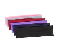 BIUDECO 6Pcs Elastic Skid Sweatbands for Unisex Sports High Elastic Yoga Headbands for Basketball Running Fitness Gym Cycling Multi Color Red Purple Black Gray Pink
