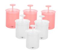 BIUDECO 6pcs Face Wash Foamer Cups Manual Foaming Bubbler for Facial Cleanser Shampoo Shower Gel Hand Soap and Dishwashing Easy Pull Up Operation White and Pink