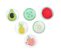 BIUDECO 6pcs Fruit-Shaped Ice Eye Patches PVC Gel Cooling Eye Mask Watermelon Lemon Avocado Pineapple Peach