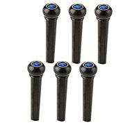 BIUDECO 6Pcs Guitar Bridge Pins with Blue Cat Eye Plastic String Pegs Replacement for Acoustic Guitar Accessories Durable Professional Maintenance Tools