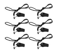 BIUDECO 6pcs Gym Whistle with Lanyard Whistles for Coaches Referee Lanyard Football Official Plastic Sport Handheld Referee Hanging Neck Abs Black