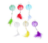 BIUDECO 6pcs Japanese Glass Wind Chimes Colorful Glass Material Soothing Bell Melodies Balcony and Garden Decor Artistic Summer Home Pendant Gift