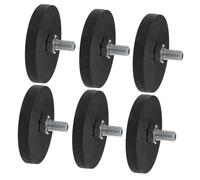 BIUDECO 6Pcs Magnetic Base Holder Magnetic Mount Holder Rubber Coating Magnet M6 Male Threaded Studs Waterproof Protects Inner Magnets from Cracking for Outdoor Use Car Exterior Black