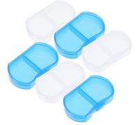 BIUDECO 6pcs Medicine Cabinet Organizer Small Plastic Portable Case with 2 Compartments Compact Assorted Colour Pill Box for Going Out Travel Storage