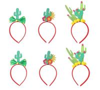 BIUDECO 6pcs Mexican Fiesta Headband Cute Cactus Headband 8.46x4.33x0.79in Comfortable Day Boho Style Cactus Patterns Holiday Celebrations for Gathering