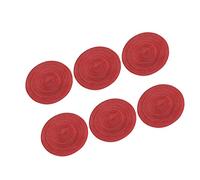 BIUDECO 6pcs Red Braided Placemats Coasters Heat Resistant Table Mats Round Woven Place Mats Non-slip