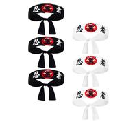 BIUDECO 6pcs Samurai Japanese Headbands for Sports and Exercise, Soft Polyester Material with Excellent Breathability, Stylish Chef Bandanas for Kitchen Accessories and Karate Use