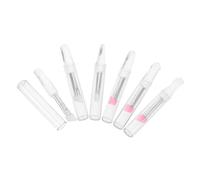 BIUDECO 6pcs Silicone Eye Makeup Brushes with Caps Angled Large Head Eyebrow and Eyeshadow Applicators for Precise Lash Curling and Natural Definition Pink White Face Care Tools
