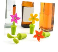 BIUDECO 6Pcs Silicone Wine Bottle Stoppers Flower Shape Decorative Sealed Plugs Reusable Bottle Plugs for Wine Easy to Clean and Use