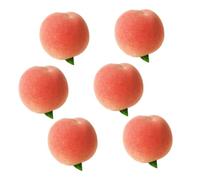 BIUDECO 6Pcs Simulated Peach Fruit Models Educational Playthings for, Realistic Imitation Fruit for Playhouse and Home Décor, Cognitive Learning Props