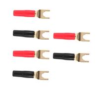 BIUDECO 6pcs Speaker y Fork Shaped Plug Gold-plated Audio Plug Adapter Banana for Signal Transmission Diy Audio Jack