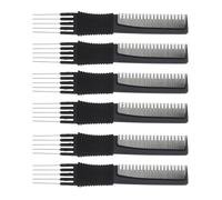 BIUDECO 6pcs Steel Prong Comb for Backcombing Portable Teasing Comb Multi-function Hair Pick for Hairdressing for Creating Hair Waves and Styles