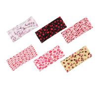 BIUDECO 6pcs Valentine’s Day Printed Elastic Fitness Headbands for Women, Heart Lips Rose Pattern Sports Hairbands, Sweat-absorbent Hair Accessories for Workout and Daily Wear
