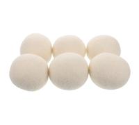 BIUDECO 6pcs White Wool Laundry Spheres 6cm Anti-Static Fabric Softener Balls for Tumble Dryer, Natural Wool Spheres Reducing Wrinkles and Lint in Washing and Drying