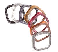 BIUDECO 7Pcs Rhinestone Inlaid Smartwatch Case Compatible with Fitbit Sense Protective Cover with Sparkling Design and Precise Cutouts for Easy Access