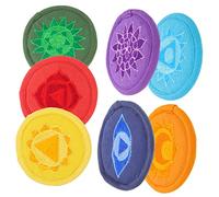 BIUDECO 7pcs Tibetan Sound Bowl Pad Handcrafted Embroidered Cushion for Meditation Yoga Durable Vintage Design for Buddha Singing Bowls Strong Buddhism Symbolism