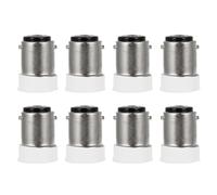 BIUDECO 8pcs B15 to E14 Light Bulb Converter Adapters, White B15d to E14 Lamp Holder Base Converters for Screw Socket Lamps, Compatible LED and Battery Operated Bulbs, Electrical Light