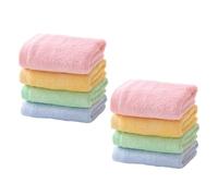 BIUDECO 8pcs Kids Washcloth Face Towels Set Thick Super Absorbent Soft Cotton Bath Towels for Toddlers in Yellow Pink Green Blue