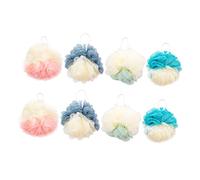 BIUDECO 8pcs Large Soft Bath Balls Shower Mesh Scrubbers Bubble Maker Exfoliating Bath Shower Accessories for Home Bathroom Use